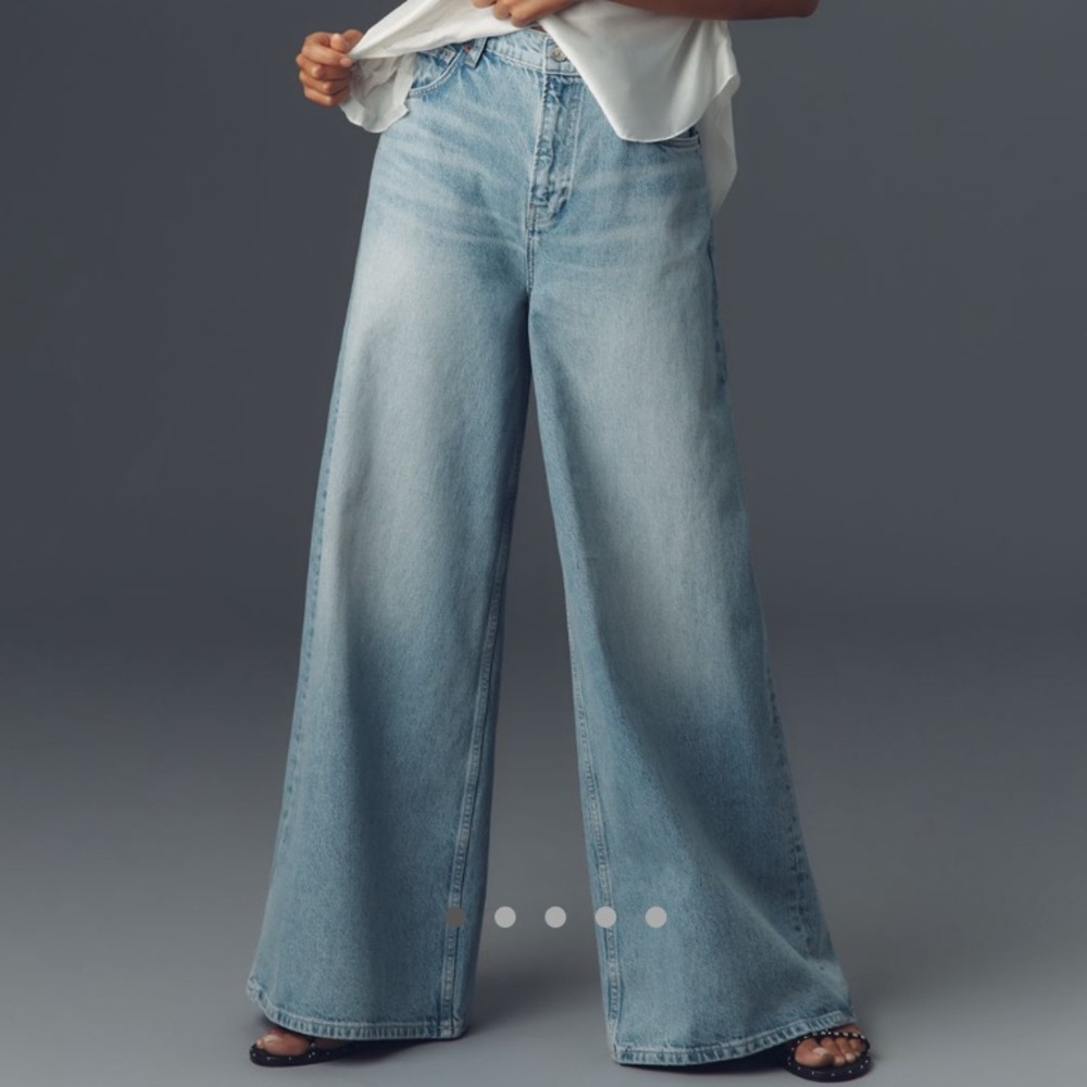 REFORMATION ADDYSON HIGH RISE WIDE LEG JEANS BURNETT